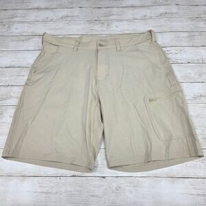 Huk Performance Shorts Cargo Mens XL Khaki Stretch Breathable Outdoor